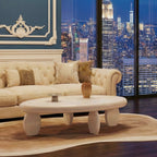 46" x 29" x 12" Modern Cobblestone Coffee Table - High Gloss