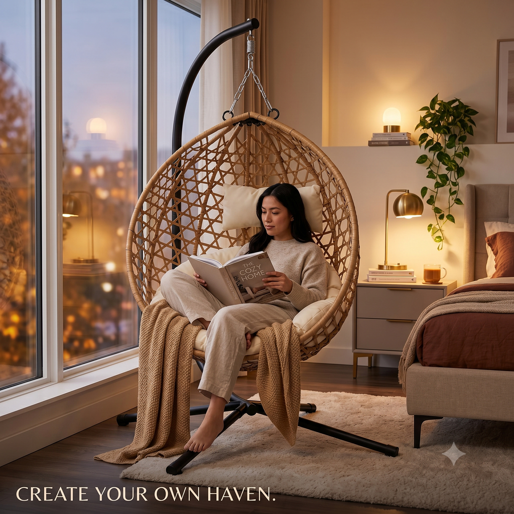 Foldable Hanging Egg Chair with Stand