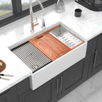 White Farmhouse Sink Workstation