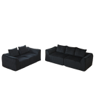 Minimalist 3+2 Seater Corduroy Sofa Set with Curved Lines