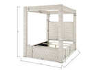 Majestic Canopy Four-poster Queen Bed Tufted Headboard and Footboard
