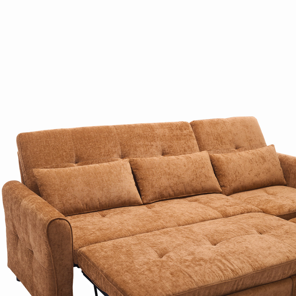 2-in-1 Sofa 82" Three-Seater Sofa with a Sofa Bed and Reversible Recliner