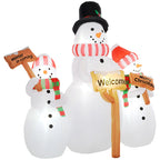 6.1' Inflatable Outdoor Christmas Display with Three Snowmen
