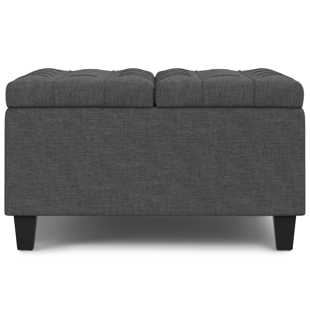 Harrison 30 Inch Wide Small Square Coffee Table Storage Ottoman