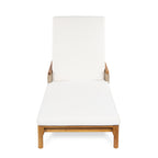 76.8" Solid Acacia Wood Sun Chaise Lounger Set of 2