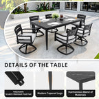 Modern 7-Piece Outdoor Patio Aluminum Dining Set