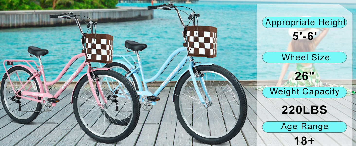 26 Inch 7-Speed City Commuter Bike