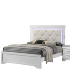 White Faux Leather Tufted HB 3pc Bedroom Set