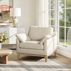 Pasadena 36" Wide Modern Farmhouse Accent Arm Chair Flax