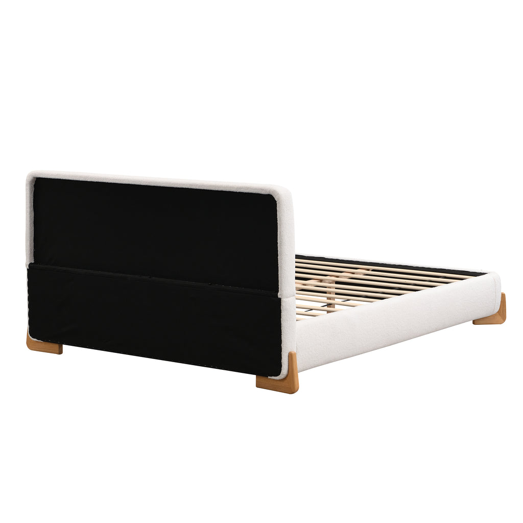 Elegant Boucle Upholstered Bed