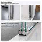 44"-48"W x 72"H Semi-Frameless Double Sliding Shower Door