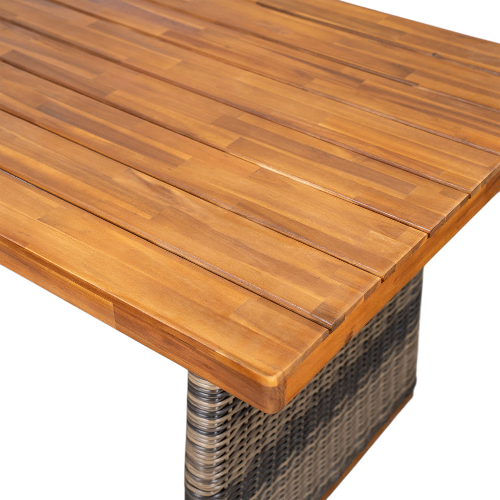 Outdoor 6 Pieces Acacia Wood Dining Set with Cushion