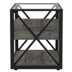 Set of 2 Modern End Table with Drawer