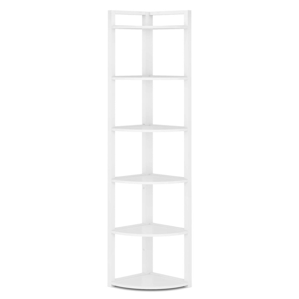 70.87" Tall 6-Tier Rustic Corner Bookshelf