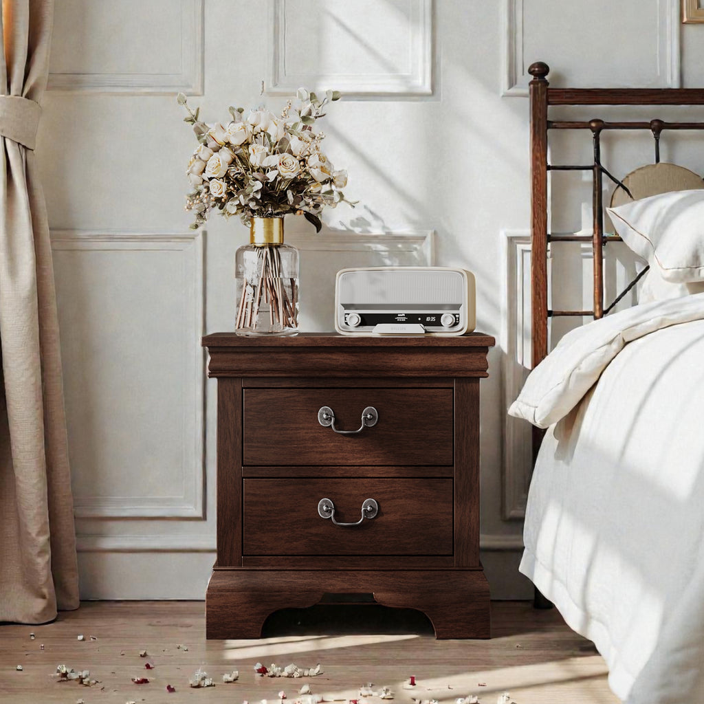 Classic Wooden Nightstand - Cherry