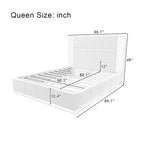 Upholstered Platform Bed Frame With Extended Wood Headboard