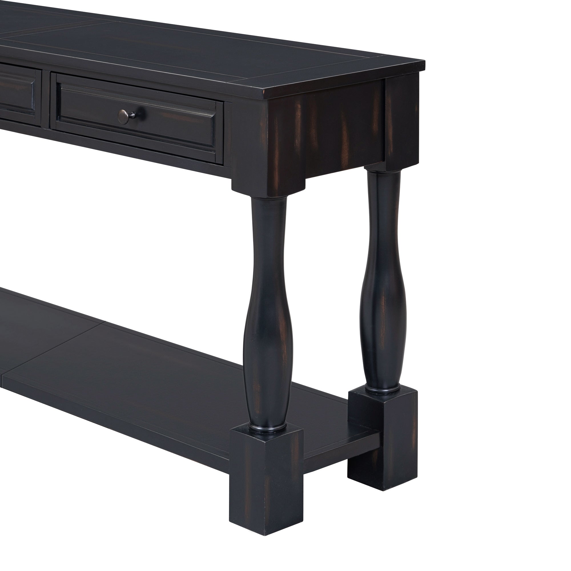 TREXM Console Table - 63" Long with Drawers & Shelf