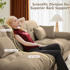 Over Size Modern Two-Seater Sofa with Ottoman, Velvet 2-Seater