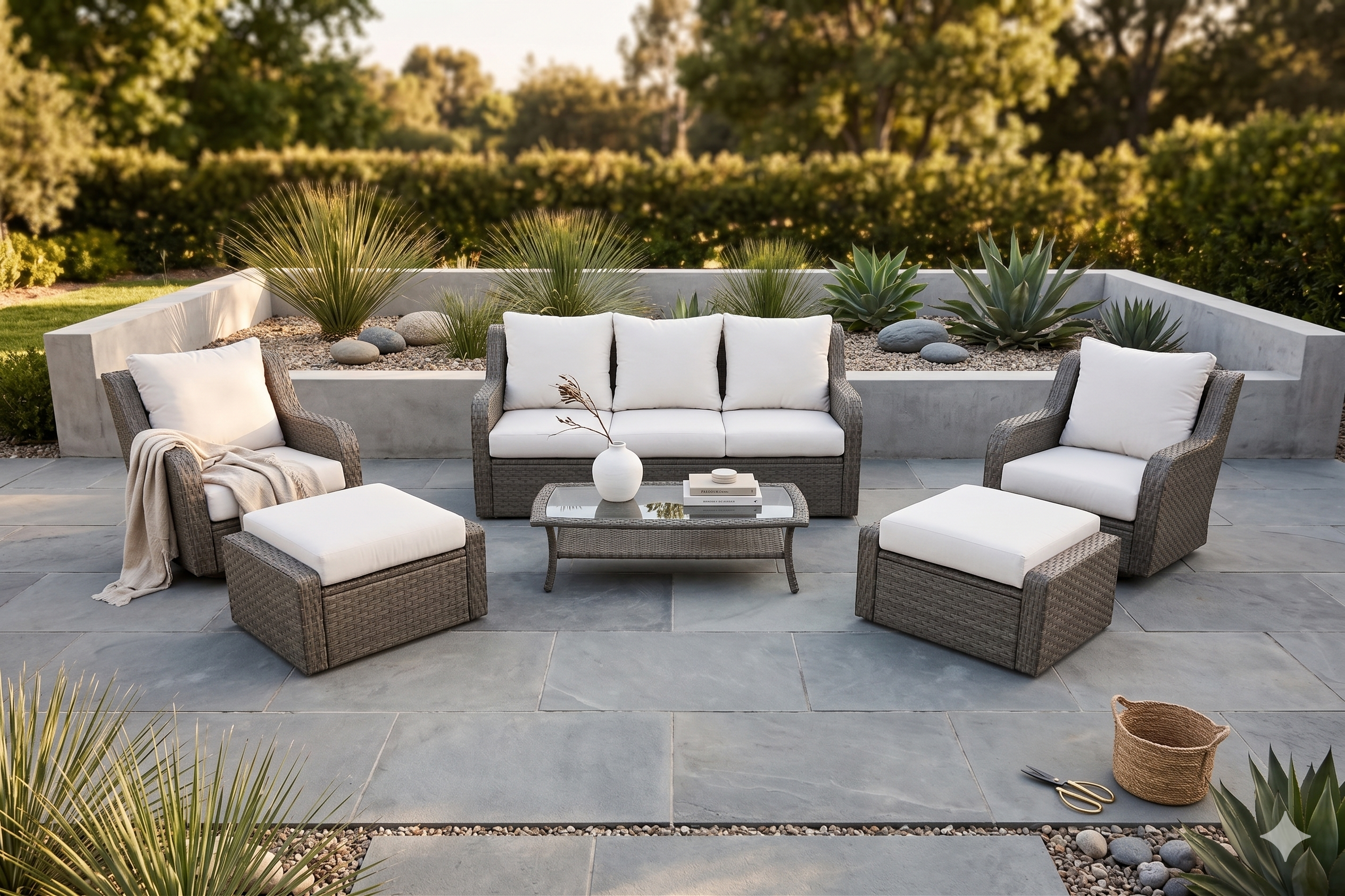 Luxury Rattan Patio Conversation Set