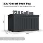 230 Gallon Large Outdoor Storage XXL Deck Box