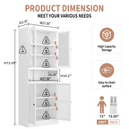 Metal Kitchen Pantry Cabinet - 72" Tall Storage Unit