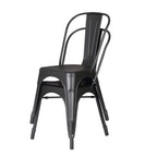 Set of 4 Stackable Metal Dining Chairs