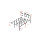 14 Inch Full Bed Frame with Storage Headboard