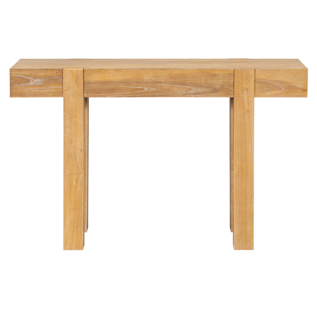 TREXM Rustic Minimalist Console Table with Hidden Drawer