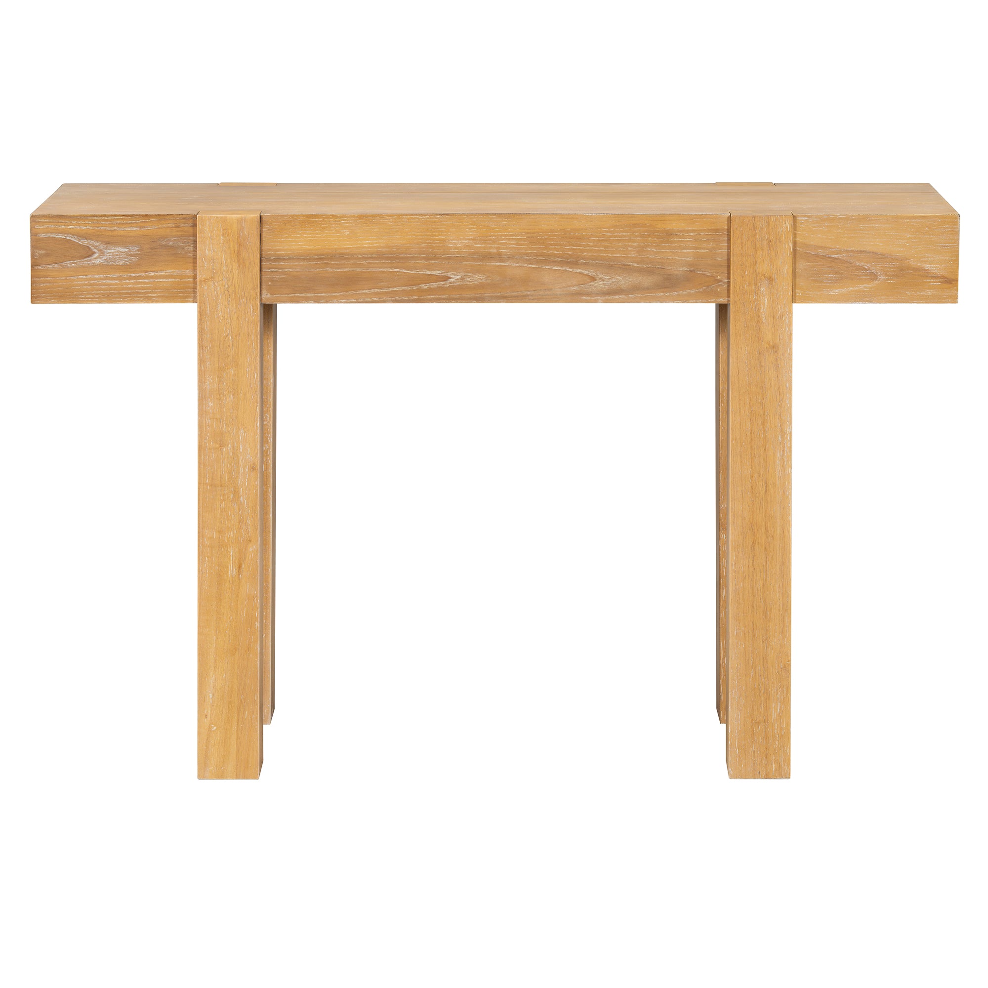 TREXM Rustic Minimalist Console Table with Hidden Drawer