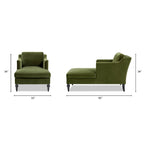 Josephine 60" Upholstered Chaise Lounge, Olive
