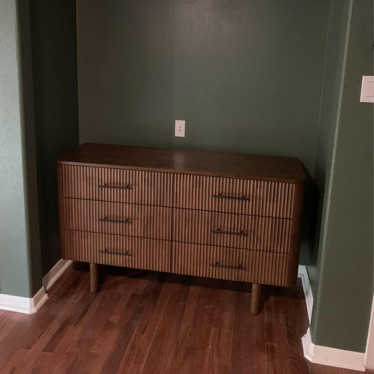 Logan Mid Century Modern Walnut Dresser