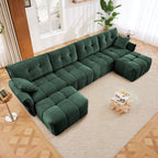 4-Seater Sofa Set with 2 Ottomans