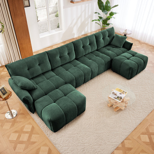 4-Seater Sofa Set with 2 Ottomans