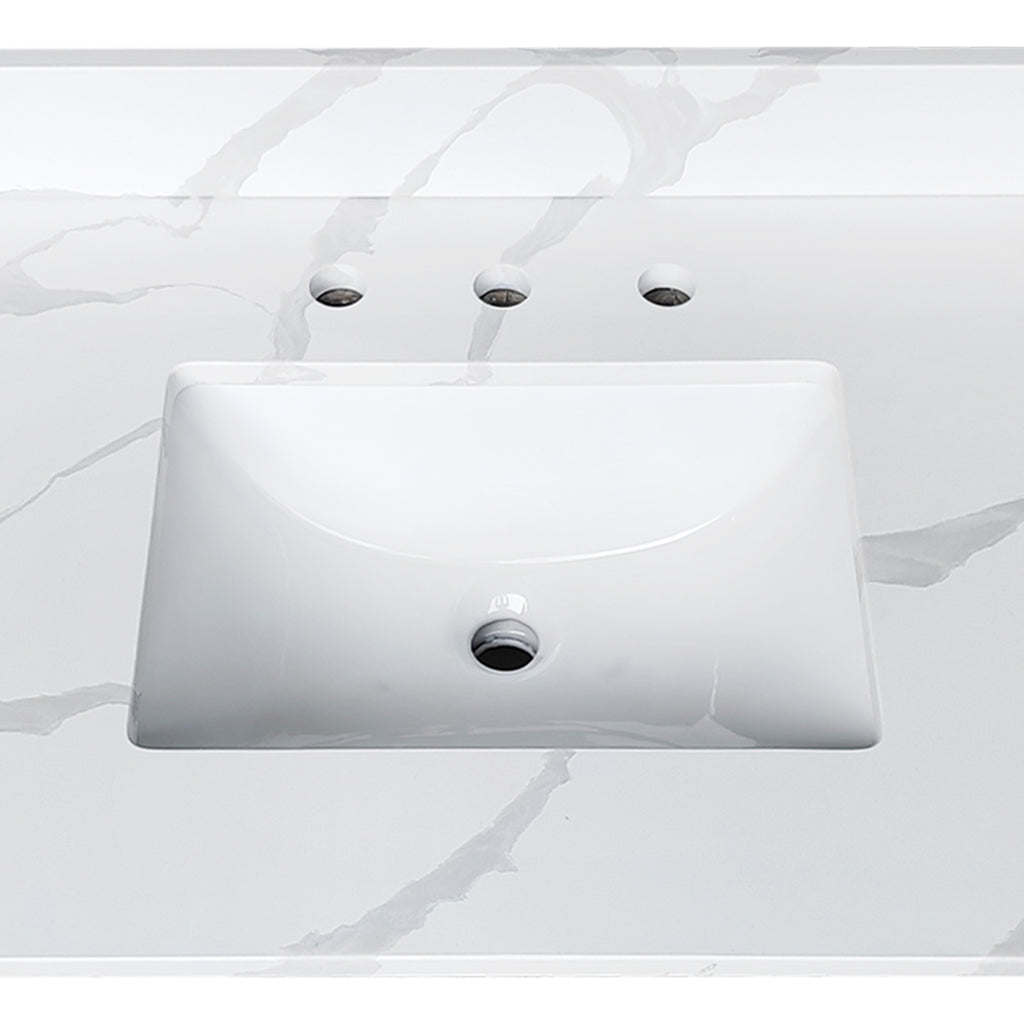 49-Inch Quartz Bathroom Vanity Top with Undermount Sink