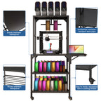 Heavy Duty 3D Printer Stand with Filament Storage Rack