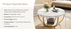 Modern Round Coffee Table - 31.7" 2 Tier Coffee Table