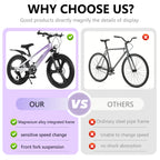 FKZNPJ 20 Inch Kids Mountain Bike, 7-Speed Youth Bicycle