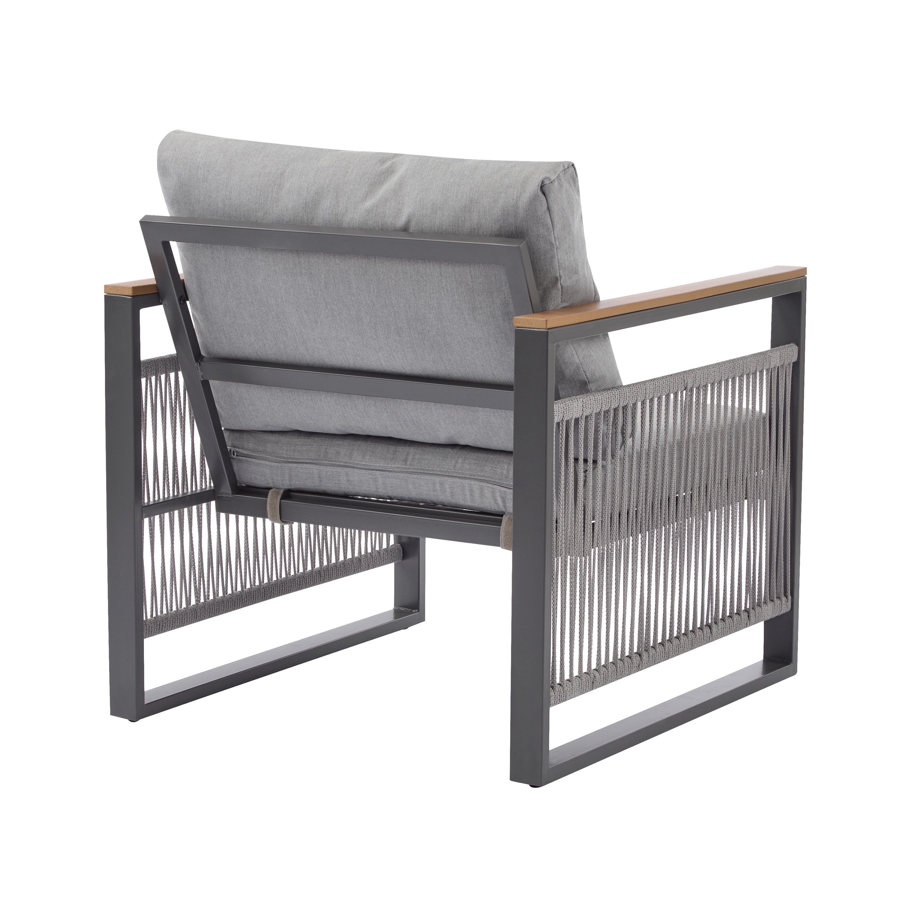 4-Pieces Outdoor Metal Patio Furniture Set with Cushions
