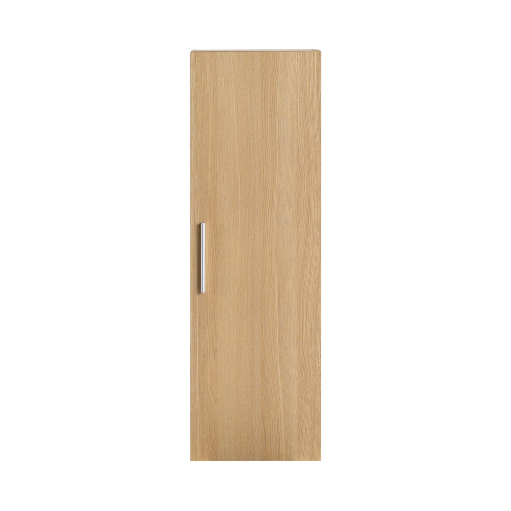 12" Tall Floating Bathroom Side Cabinet, Light Oak