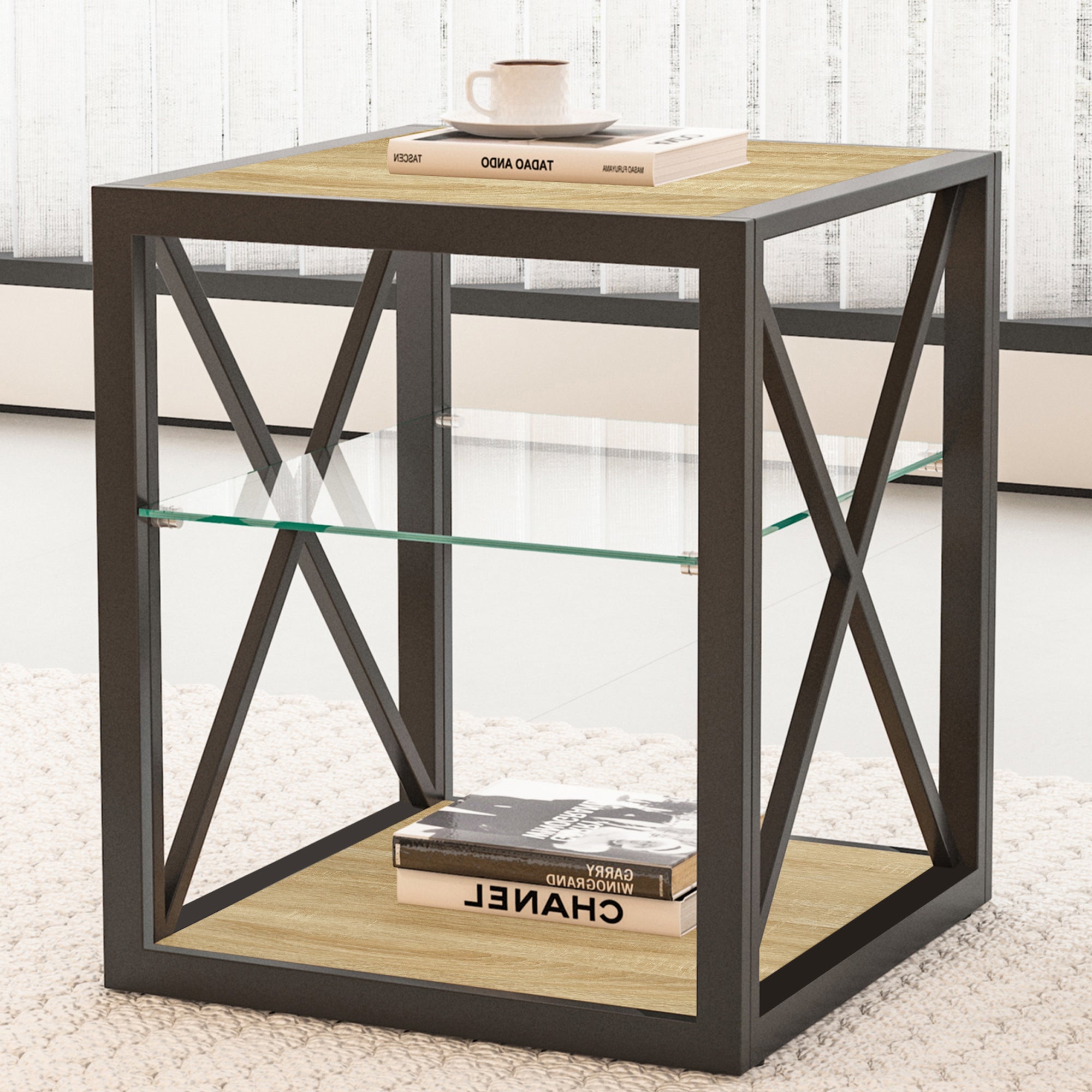 Modern End Table Nightstand for Bedroom & Living Room