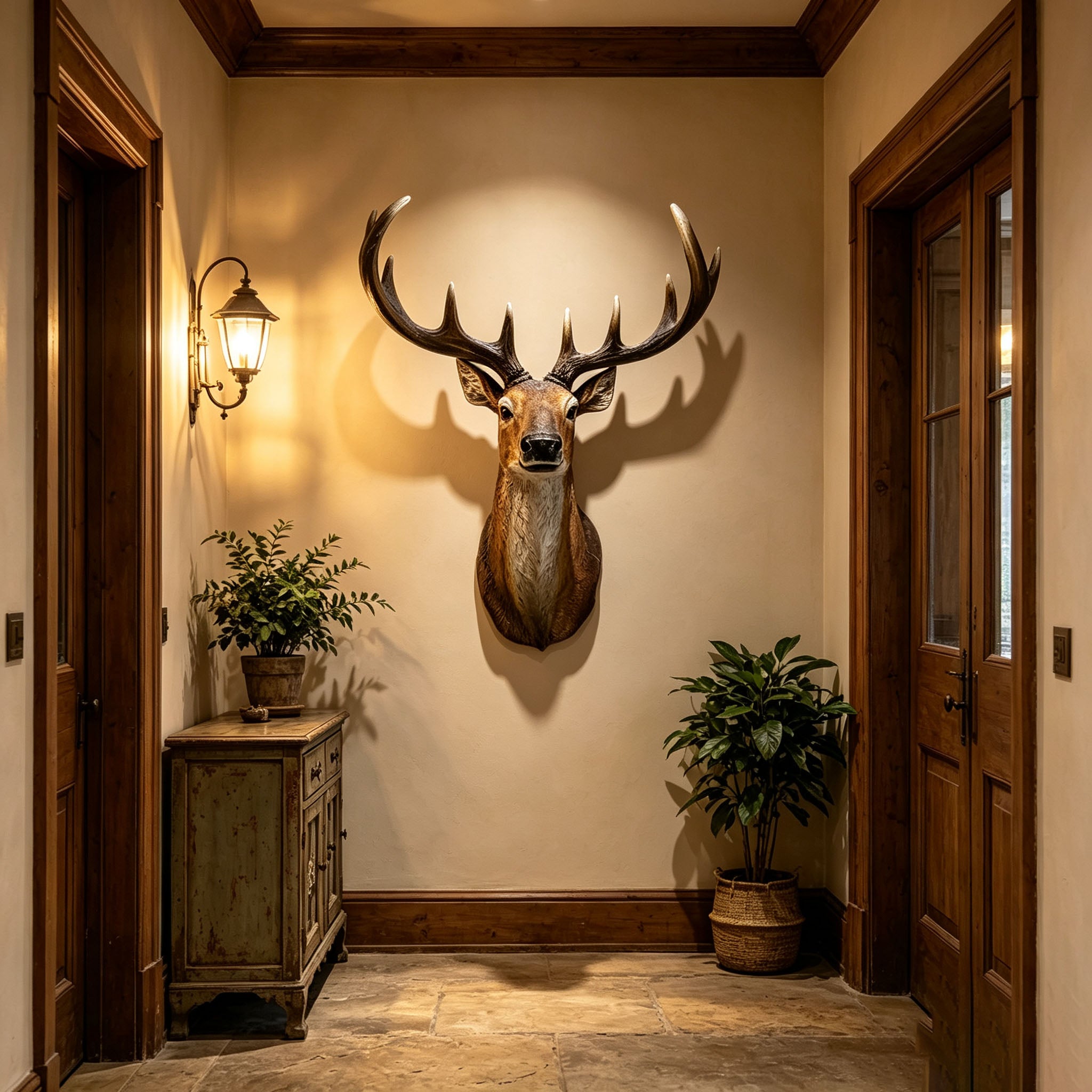 14.57" Wide Stag Head Wall Mount - Resin Deer Bust