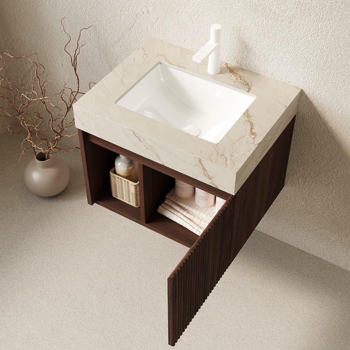 Eiden 24" Bathroom Vanity & Sink Floating Storage Cabinet