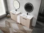 84 Inch Freestanding Bathroom Vanity with Ceramic Sink