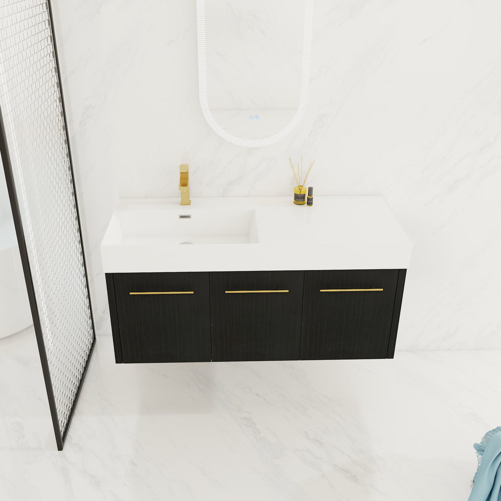48 Inch Wall-Mounted Bathroom Vanity with Sink