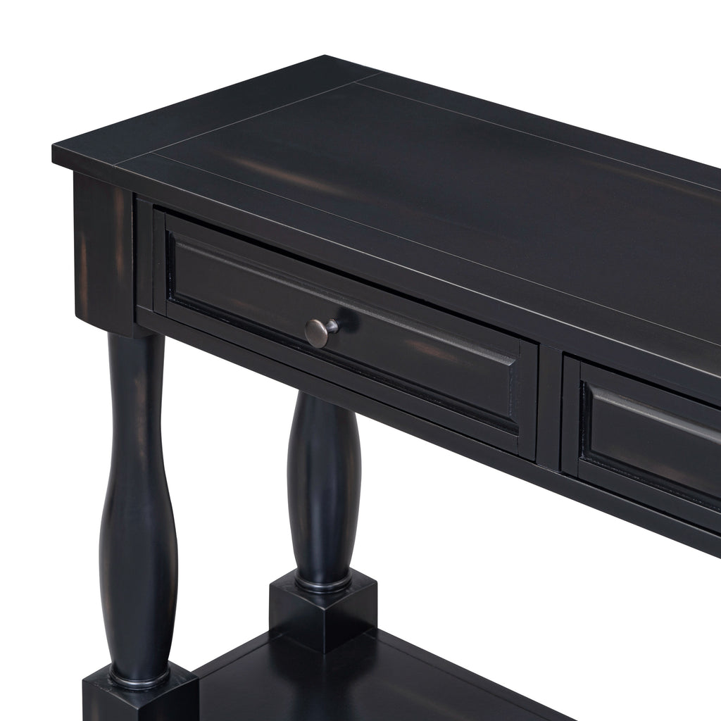 TREXM Console Table - 63" Long with Drawers & Shelf