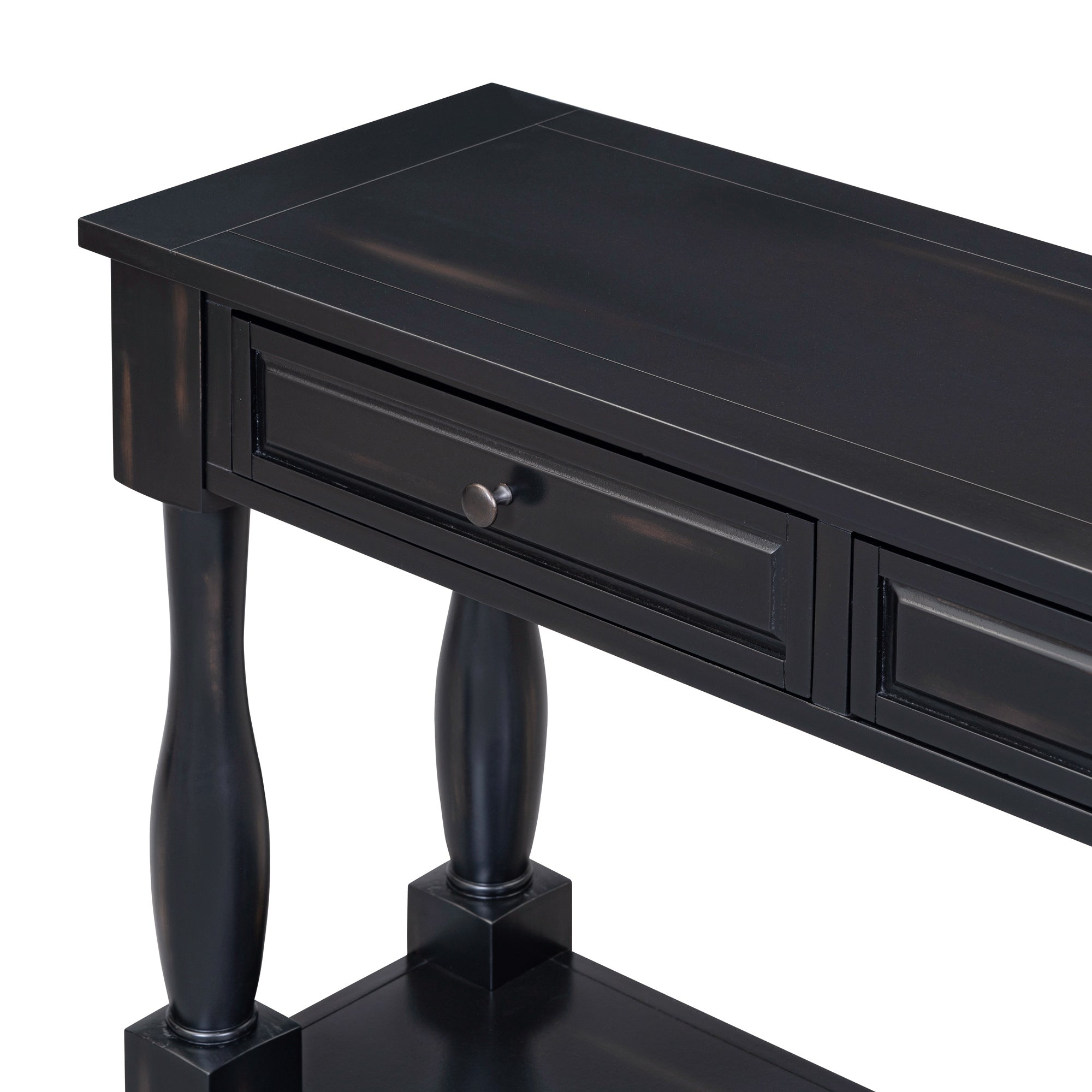 TREXM Console Table - 63" Long with Drawers & Shelf