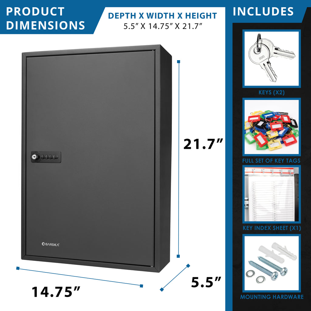 200 Key Adjustable Key Cabinet With Combination Lock