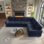 118" L-Shaped Sofa Couch with Pull-Out Bed