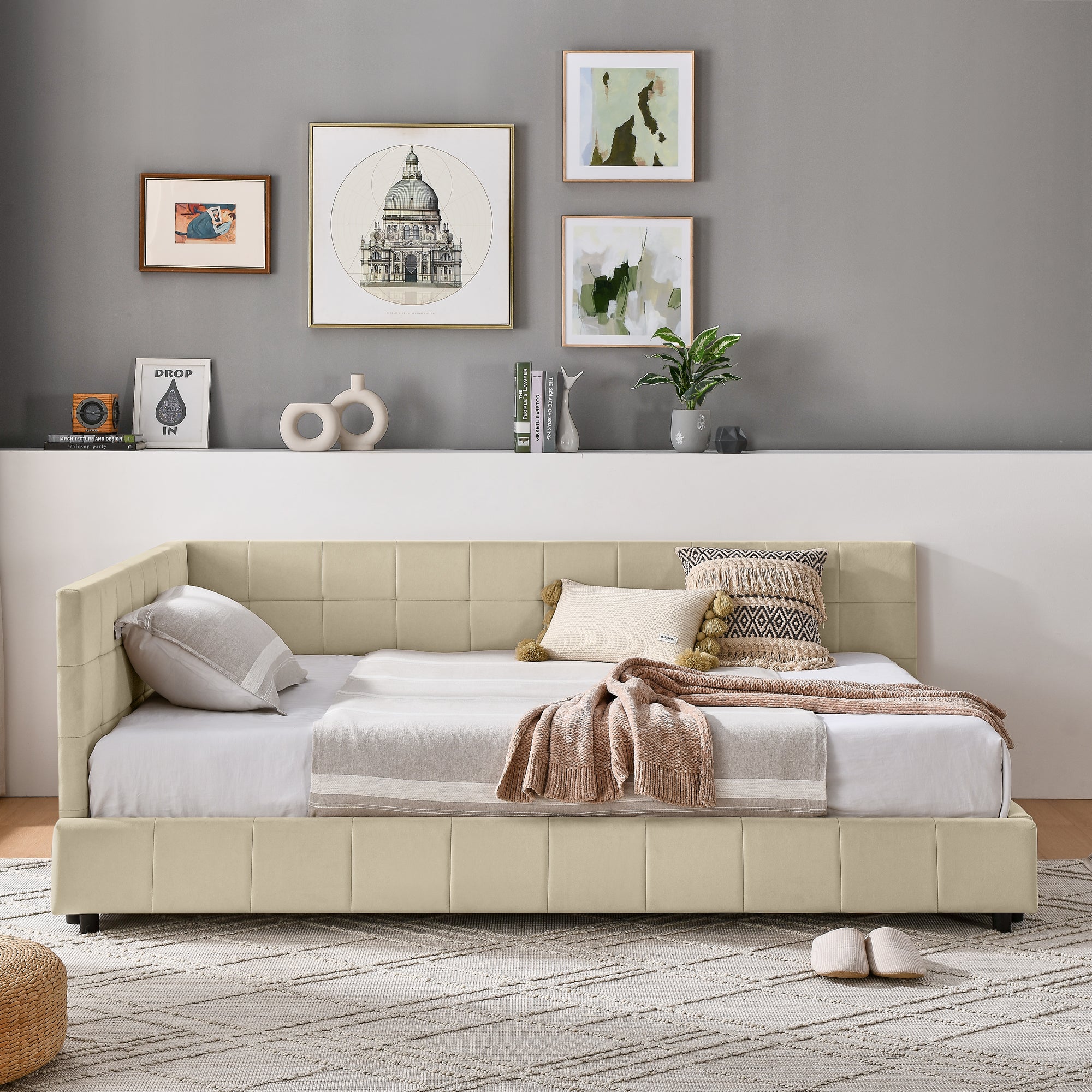 Full Size Upholstered Tufted Bed Frame