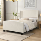 Full Size Bed Frame with Upholstered Headboard